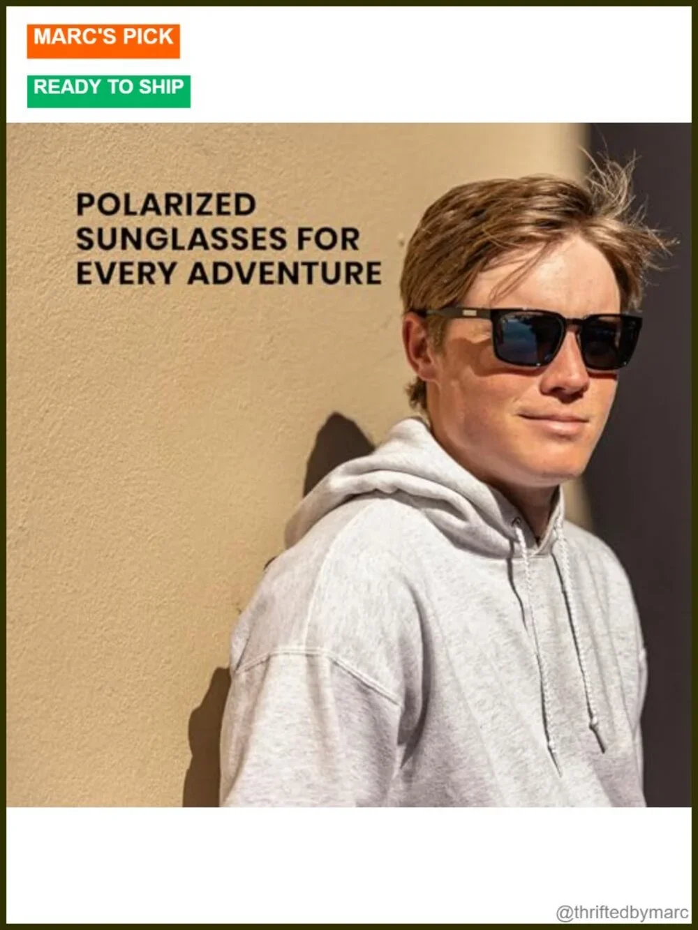 Polarized Sunglasses with Bio-Based Frame, UV Protection, Polycarbonate Lenses